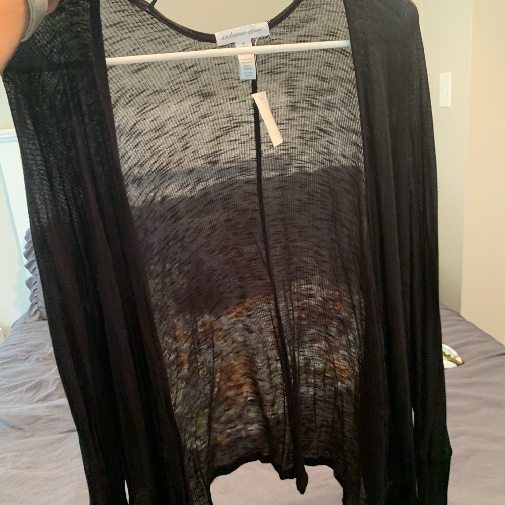 black cardigan